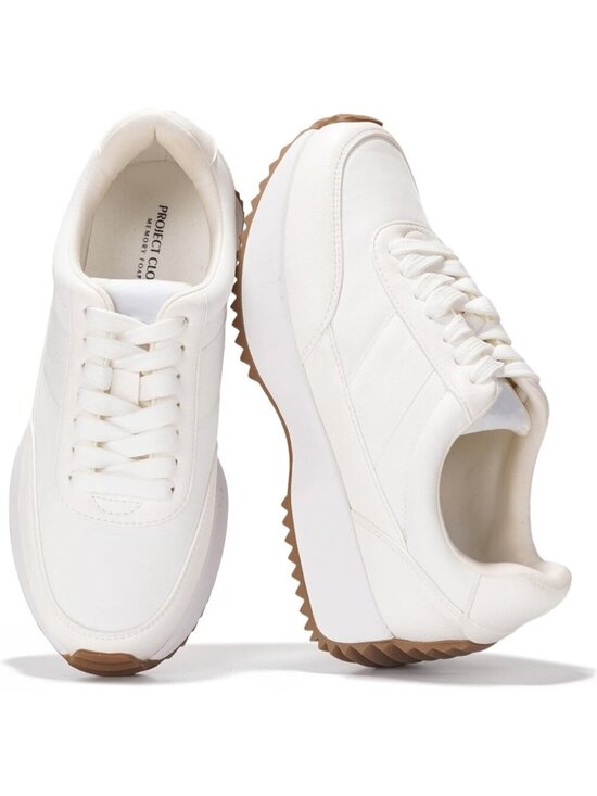 Shoes - Women's Serena-cream Faux Suede Rubber Sole Lace Up Non-Slip Fashion Sneakers